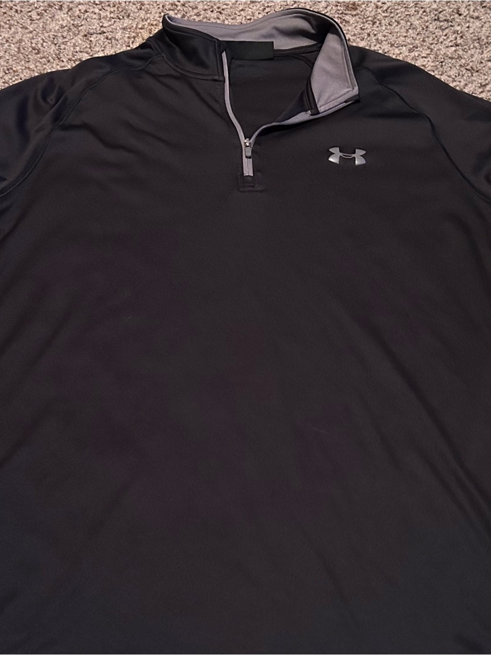 Under Armour Black 1/4 Zip Performance Pullover with Gray Trim